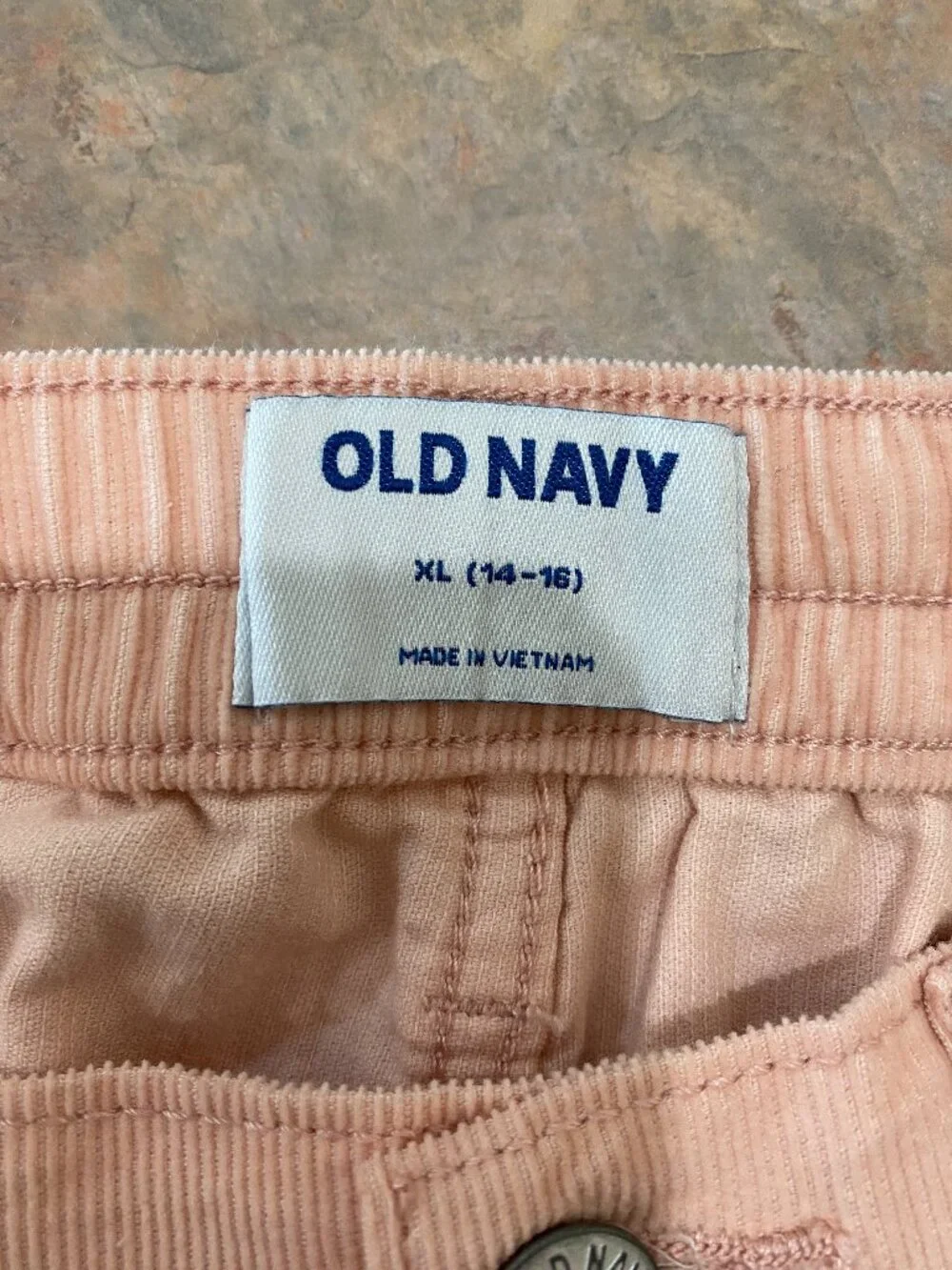 Old Navy Girls XL 14-16 Blush Pink Corduroy Skirt Cotton A-Line Button Front